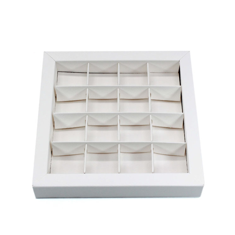 Elegant White With Dividers Truffle Chocolate Packaging Box