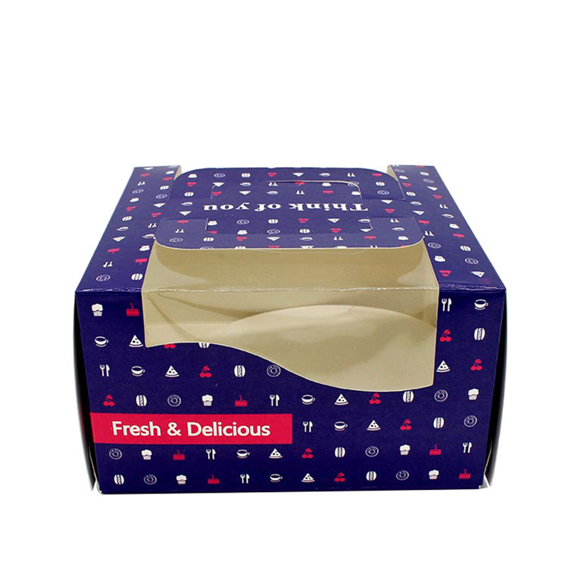 Design Food Grade Paper Tall Window Cake Packaging Box
