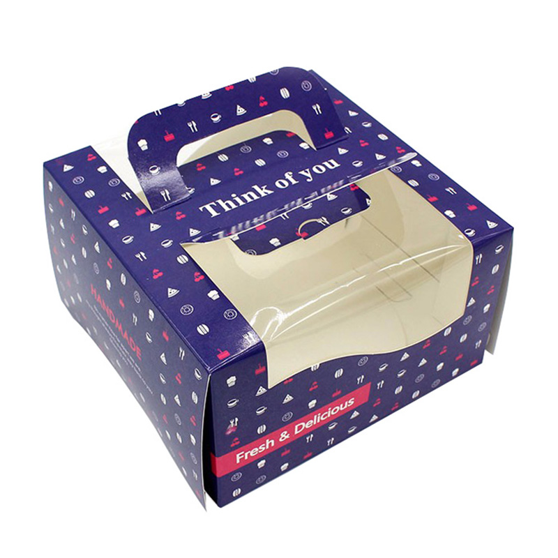 Design Food Grade Paper Tall Window Cake Packaging Box