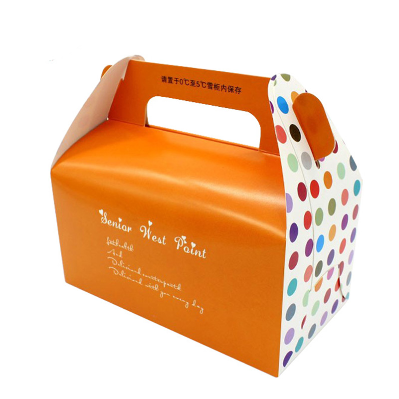 Transparent With Handles Paper Cake Package Box Manufacturers