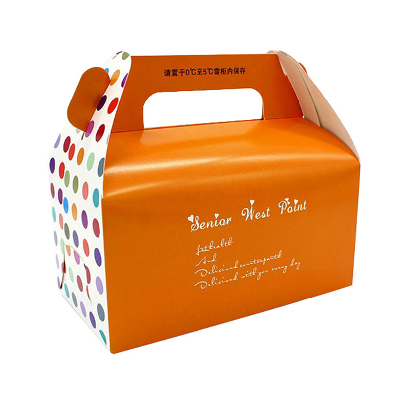 Transparent With Handles Paper Cake Package Box Manufacturers