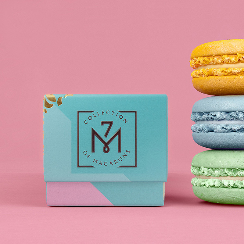 Custom Printed Rigid Paper Macaron Packaging Boxes