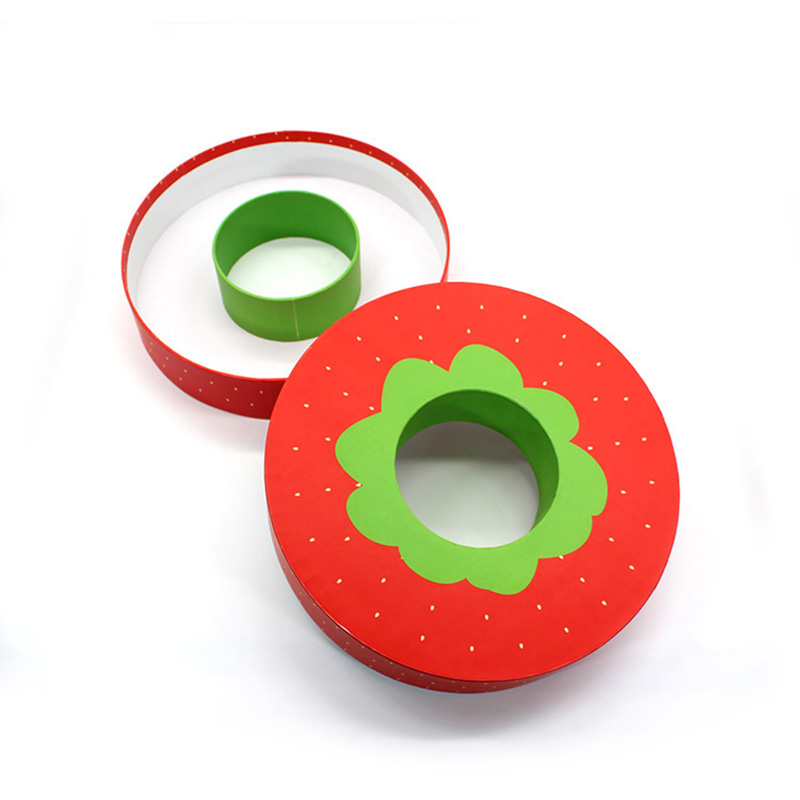 DIY Single Red Paper Annulus Shape Macaron Boxes Packaging