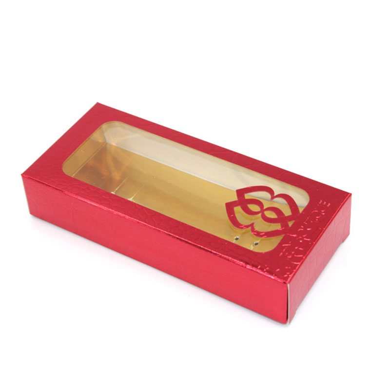 With Window Folding Festive Red Paper Food Packaging Box