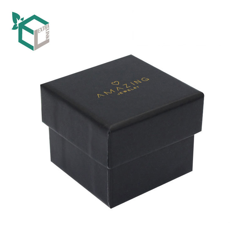 Square Black Cardboard Box Custom Bracelet Box With Foil Logo