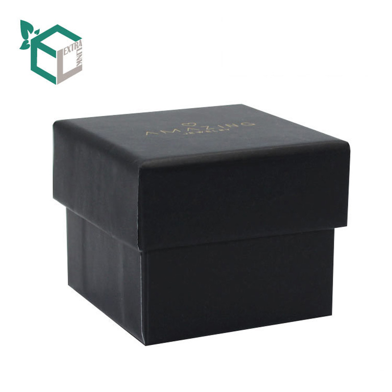 Square Black Cardboard Box Custom Bracelet Box With Foil Logo