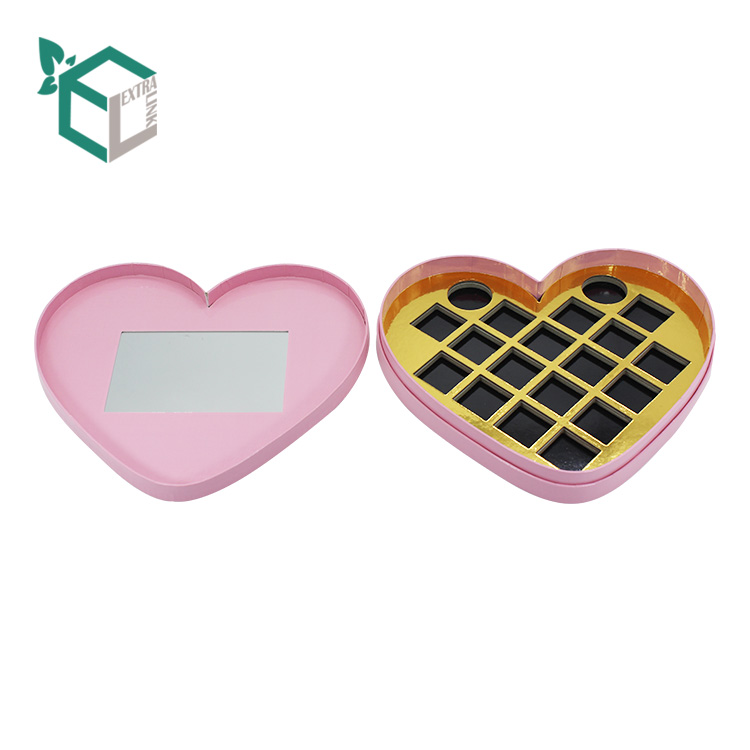 Cosmetic Gift Box Heart Shaped Hard Carton Eyeshadow Paper Box