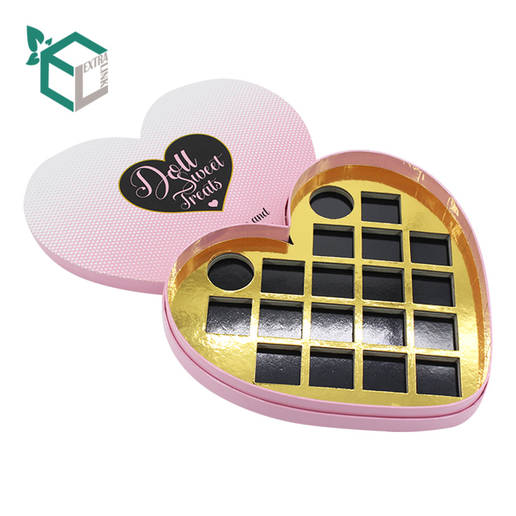 Cosmetic Gift Box Heart Shaped Hard Carton Eyeshadow Paper Box
