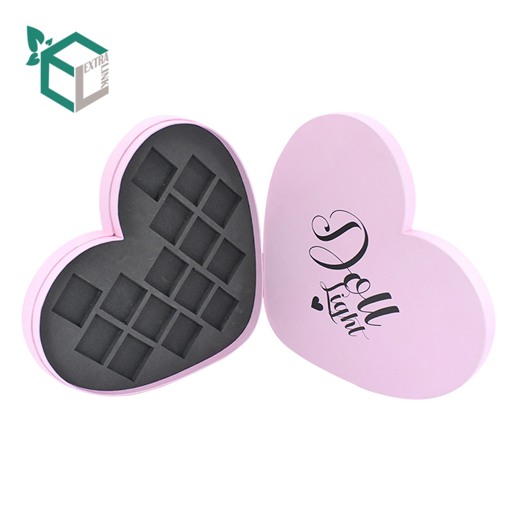 Unique Design Custom Packaging Heart Shape Makeup Eyeshadow Palette Box
