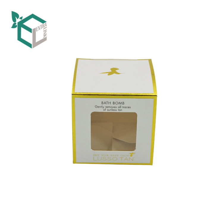 Gift Paper Packaging Folding Candle Box With Display Window
