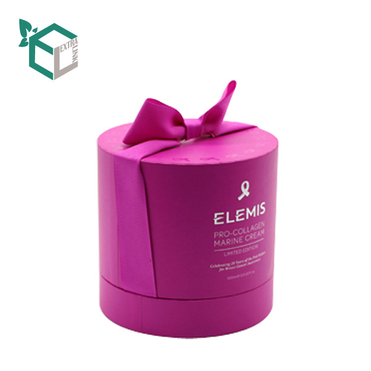 Luxury Pink Round Paper Candle Box With Ribbon