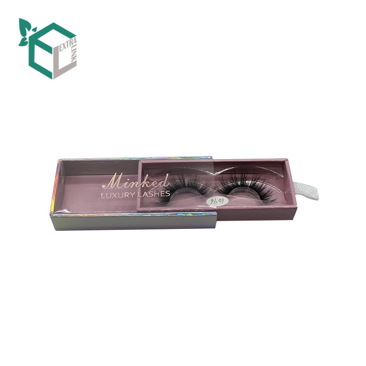 Luxury Eyelash Packaging Box Drawer Eyelash Gift Box With Pvc Window