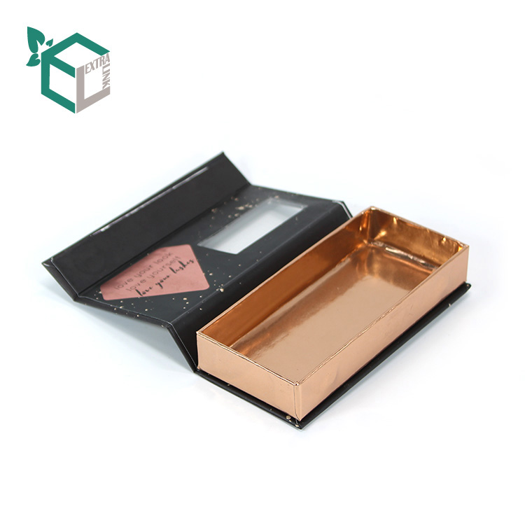 Custom Brand Book Shape Eyelash Magnetic Gift Box With Pvc Window