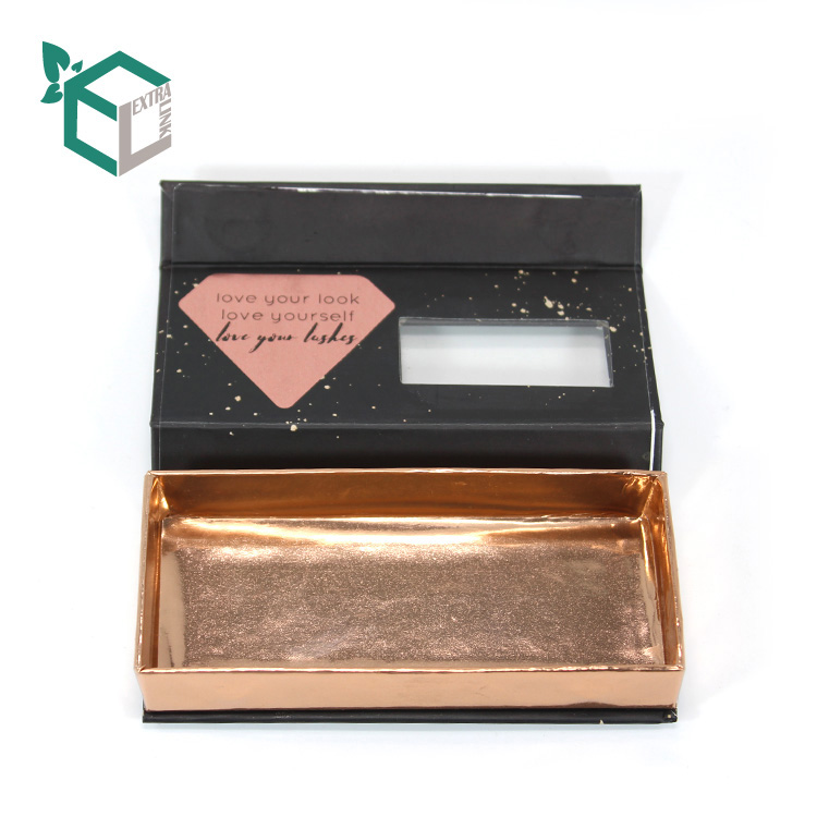 Custom Brand Book Shape Eyelash Magnetic Gift Box With Pvc Window