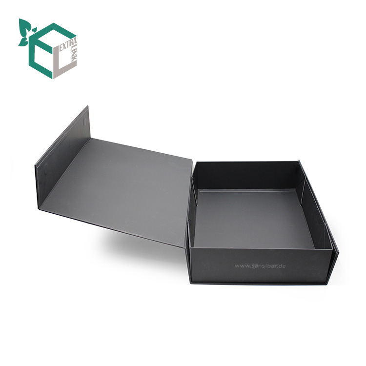 Custom Handmade Cardboard Packaging Magnetic Closure Black Foldable Gift Boxes