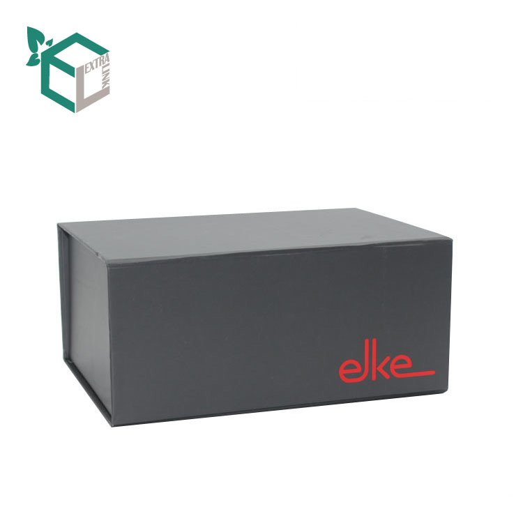 Custom Luxury Black Cardboard Rigid Paper Packaging Foldable Collapsible Gift Box