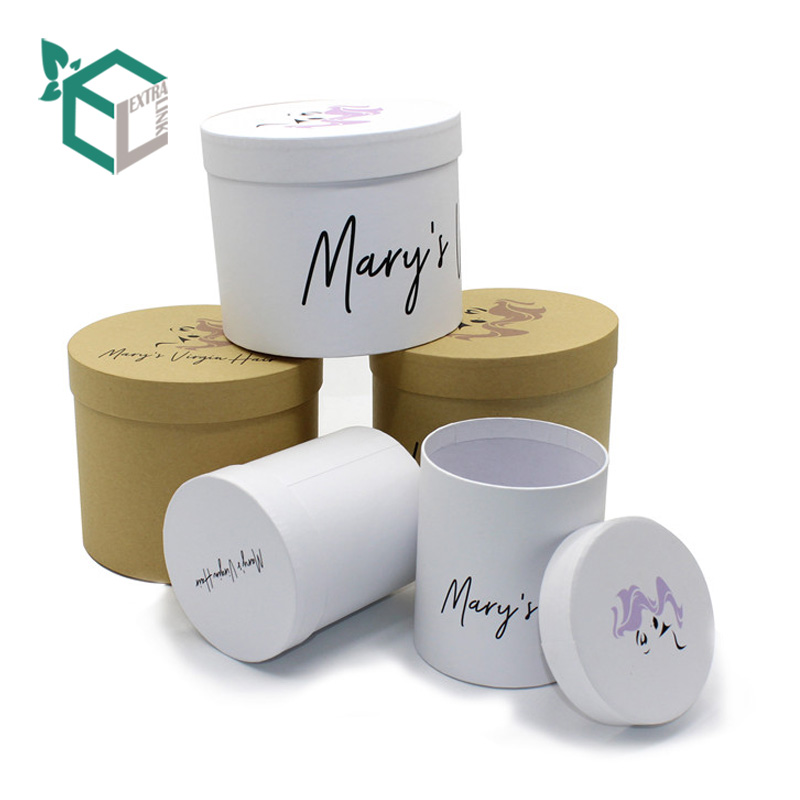 Round Shape Wholesale Custom Hair Extension Packaging Box