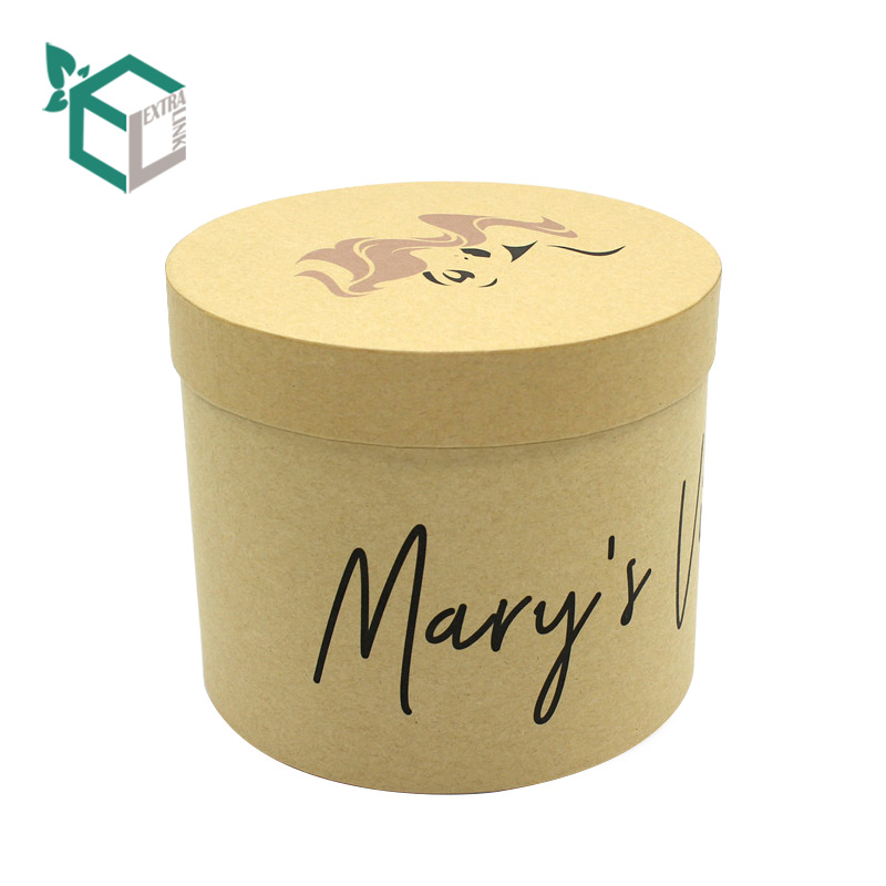 Round Shape Wholesale Custom Hair Extension Packaging Box