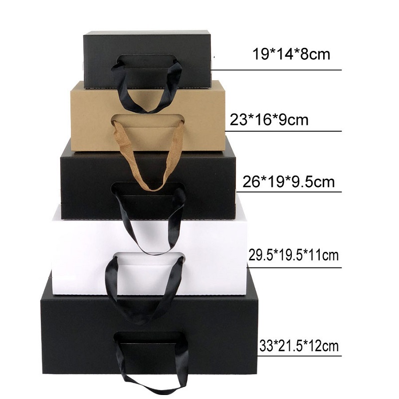 Luxury Black Large Magnet Flat Pack Rigid Cardboard Paper Gift Packaging Shoe Box