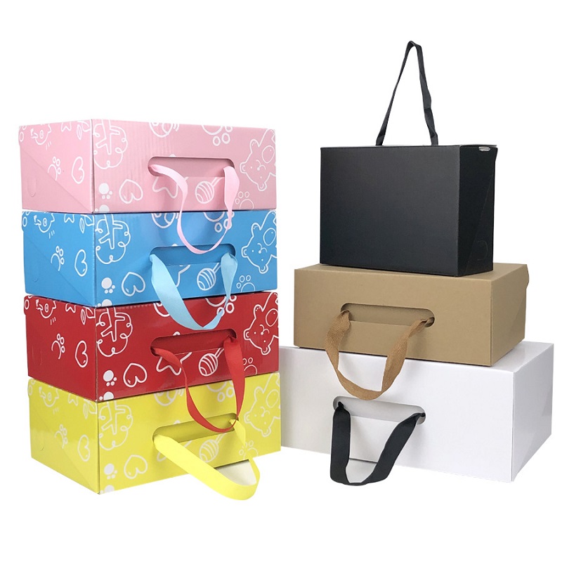Luxury Black Large Magnet Flat Pack Rigid Cardboard Paper Gift Packaging Shoe Box