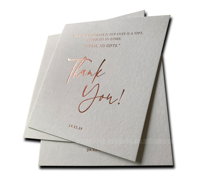 China Factory Printing Rose Gold Invitations Card For Wedding