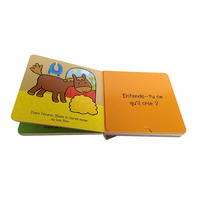 Custom English Kids Cardboard Books Baby Animal Story Board Book