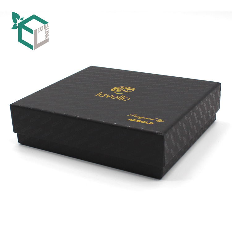 Luxury Black Hot Stamping Paper Necklace Packaging Box