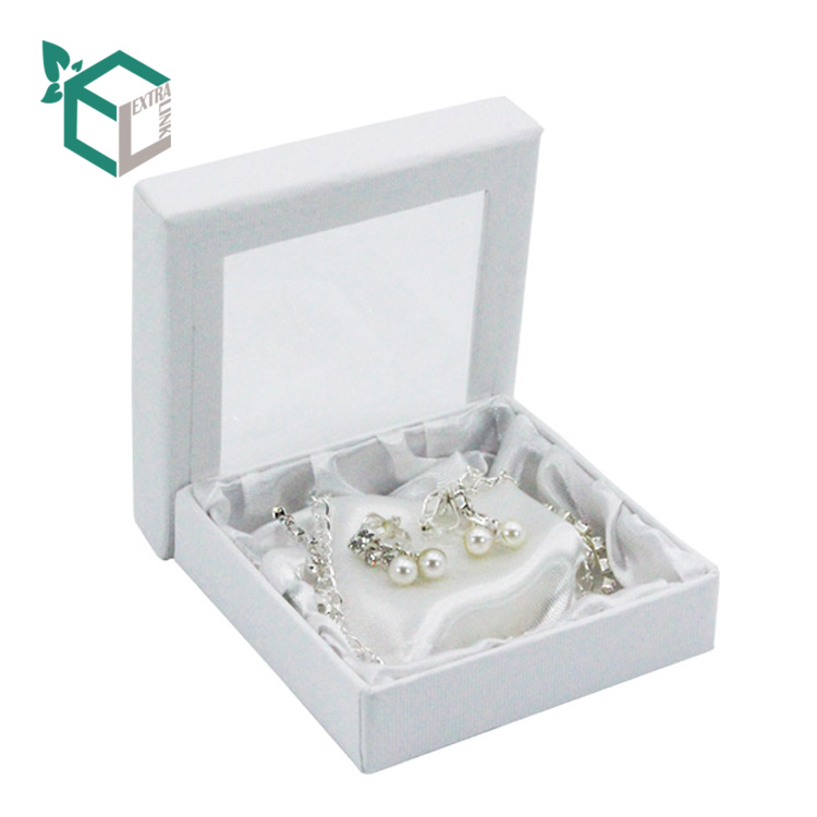 White Paper Diamond Necklace Gift Box With Display Window