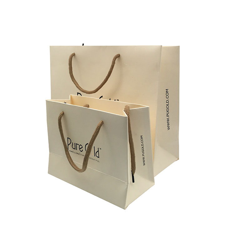 Luxury Matte White Shopping Paper Bag With Logo For Women Clothing