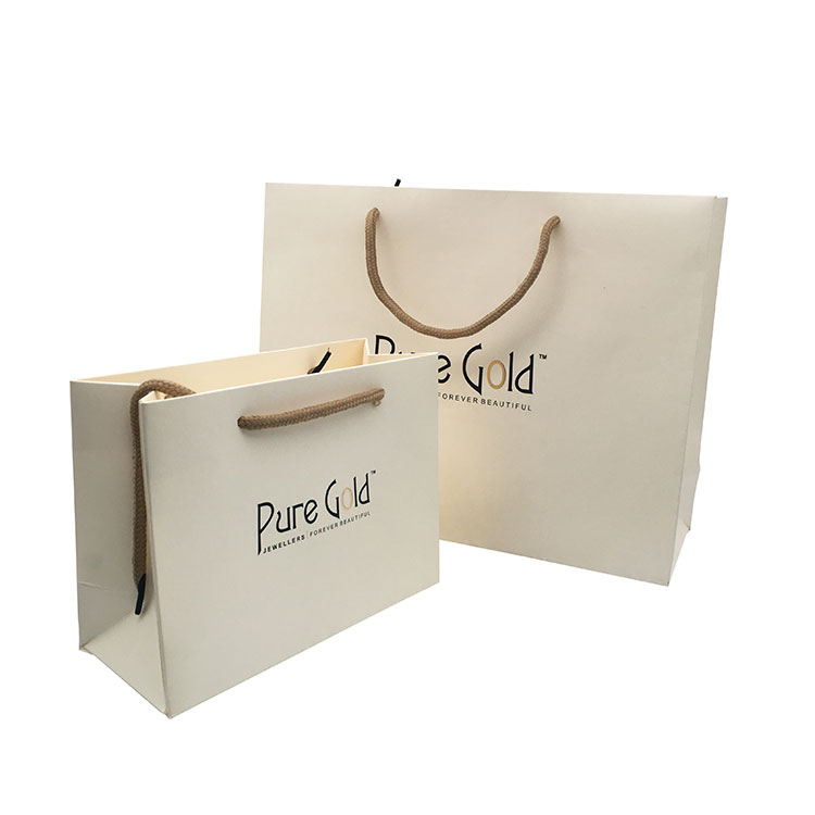 Luxury Matte White Shopping Paper Bag With Logo For Women Clothing