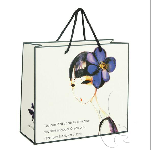 Printing Service Custom Logo Shopping Paper Bags For Female Gift