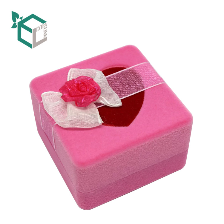 Square Shape With Pvc Window Wedding Ring Box