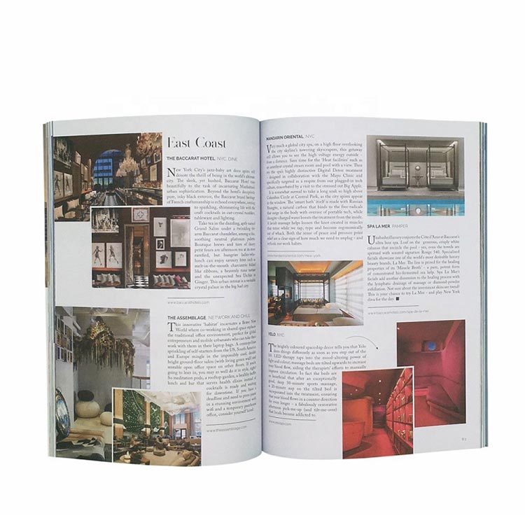 Custom Wholesale Softcover Brochure Hotel Introduction Catalogue Printing
