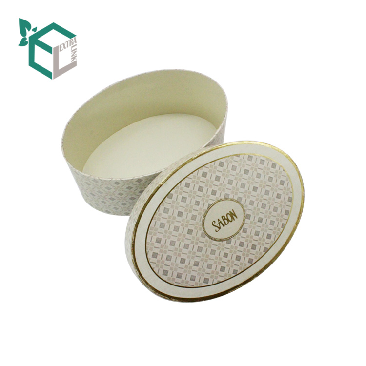 Customized Foil Design Box Packaging Printed Oval Shape Soap Box