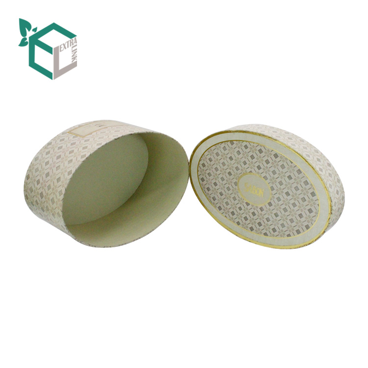 Customized Foil Design Box Packaging Printed Oval Shape Soap Box