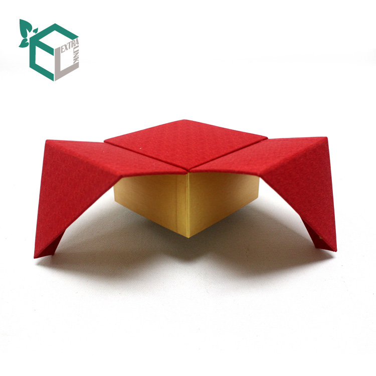 High Quality Luxury Red Fancy Paper Jewelry Bracelet Box Square Shape