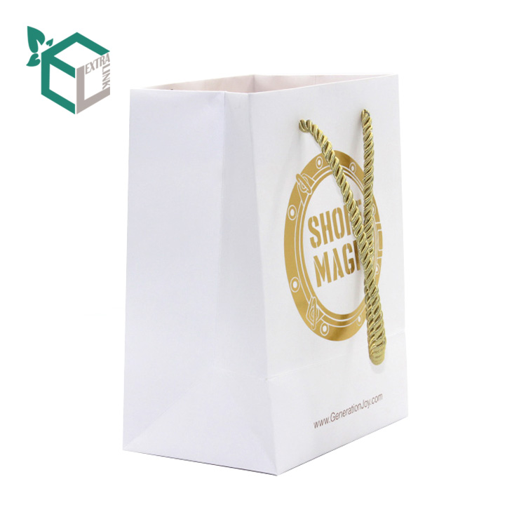 Custom Recycle Shopping Packaging White Craft Paper Bag With Handles