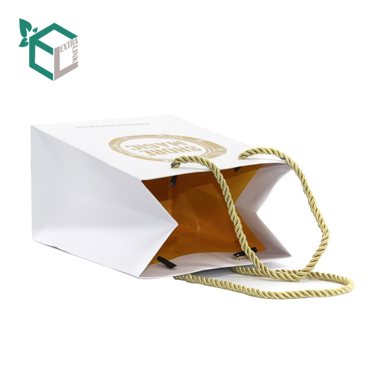 Custom Recycle Shopping Packaging White Craft Paper Bag With Handles