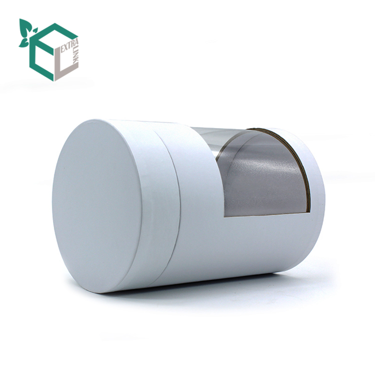 High Quality White Paper Tube Box With Pvc Windows