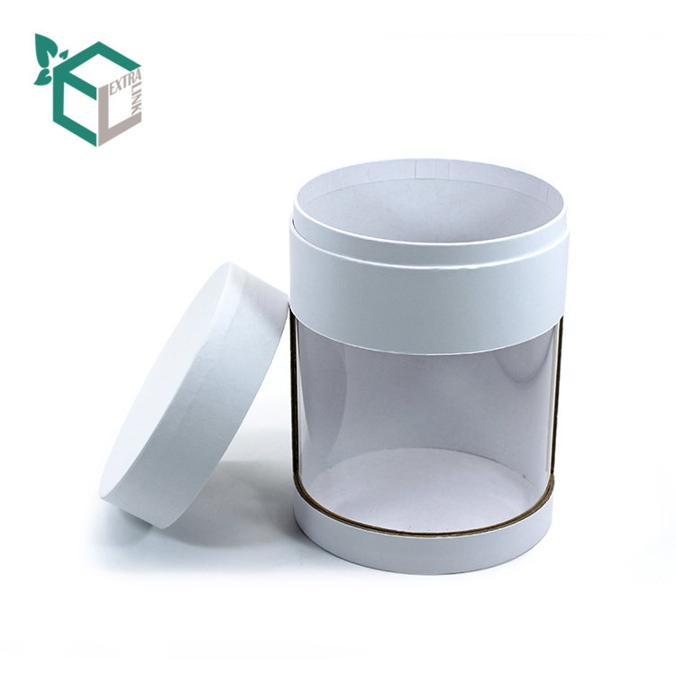 High Quality White Paper Tube Box With Pvc Windows