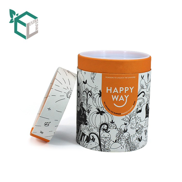 Orange Color Printing Cosmetic Round Packaging Box