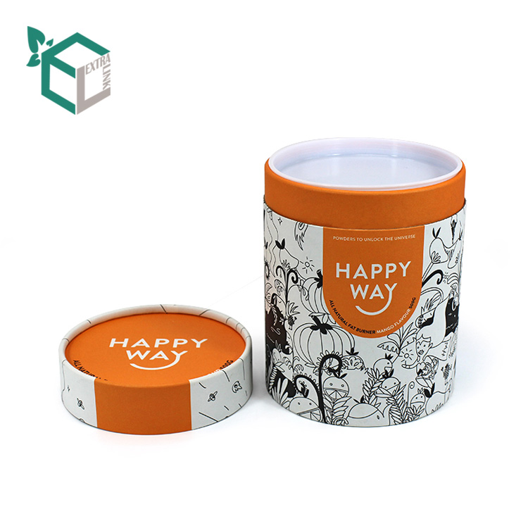 Orange Color Printing Cosmetic Round Packaging Box