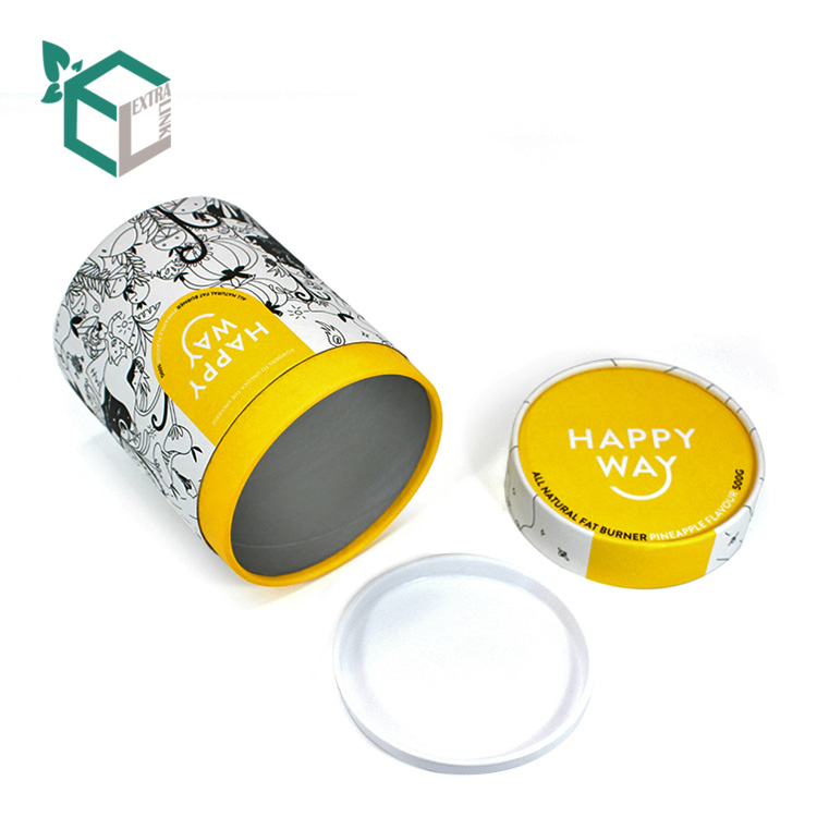 Yellow Color Printing Cosmetic Packaging Round Box
