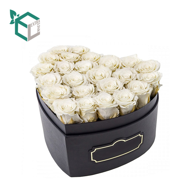 Black Heart Logo Gold Stamping Flower Box With Cheap Price