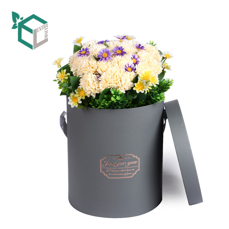 China Manufacturer Cylinder Tube Box Flower Packaging With Handle