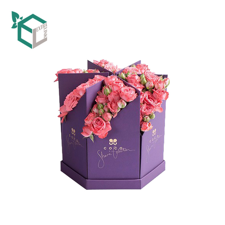 Eco-Friendly Cmyk Printing Irregular Gift Box Flower Packaging