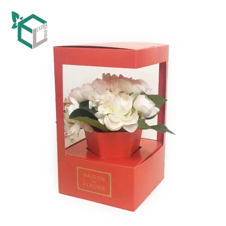 No MOQ Luxury Folding Paper Flower Box Packaging with Window