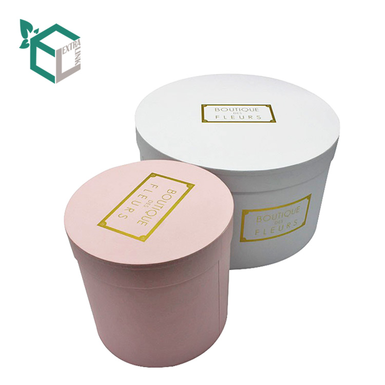 Pink Round Gold Foil Logo Box with Small MOQ