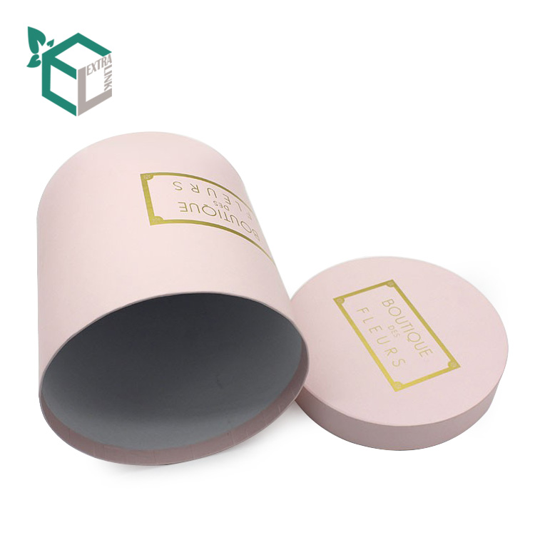 Pink Round Gold Foil Logo Box with Small MOQ