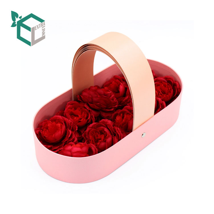 Round Corner Rectangle Pink Custom Flower Box From China